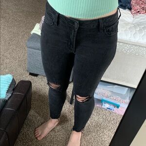 Old Navy Black Skinny Jeans with Distressed Knees